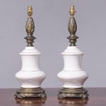 Pair of Gilded and Painted Lamps