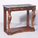Rosewood and Marble Topped Pier Table