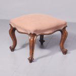 Quality, Large Mid Victorian Cabriole Leg Walnut Stool