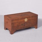Neat Sized Carved Teak Chinese Trunk