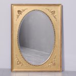 Gilt Framed Oval Bevel Edged Mirror