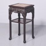 Qing Dynasty Two Tier Marble Topped Huanghuali Stand