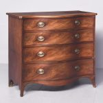 George III Serpentine Fronted Figured Mahogany Chest of Drawers