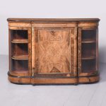 Burr Walnut Ormolu Mounted and Inlaid Bow End Credenza