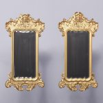 Rare Pair of Gilded Bevel-Edged Mid-Victorian Wall Mirrors
