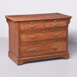 Unusual birds eye maple and walnut neat-sized Arts and Crafts chest of drawers