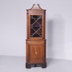 Sheraton Style Two-Part Inlaid Corner Cabinet