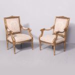 Pair of Louis XV Style Fauteuils / Armchairs