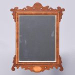 Late Victorian inlaid and fretted Chippendale-style wall mirror