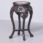 Qing Period Marble Inset Carved Hardwood Chinese Plantstand