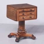 Early Victorian/William IV Mahogany Worktable/ Lampstand