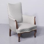 Edwardian Mahogany-Framed Easy Chair with Quality New Tapestry Upholstery