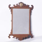 19th-Century Chippendale-Style Fretted Mahogany Wall Mirror with Original Mirror Plate