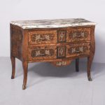Exceptional French Marble-Top Commode with Original Serpentine Front Breccia Marble Top