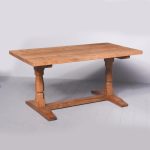 Oak Adzed-Top Yorkshire Critter Refectory Dining Table by Lizardman