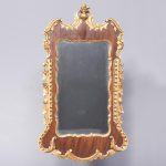 George II Style Large Mahogany and Carved Giltwood Wall Mirror