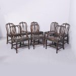 Exceptional Set of 8 Unusual George III Style Mahogany Dining Chairs