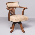 Late Victorian Tapestry Upholstered Revolving Office or Captain’s Chair