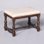 Antique Stools: A Short History 17 Jacobean-Style Upholstered, Oak Turned-Leg Stool