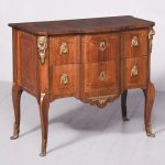 Early 19th Century French Inlaid Rosewood Two Drawer Commode of Desirable Proportions