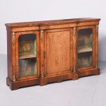 Mid-Victorian Marquetry Inlaid Three Door Break-Front Credenza