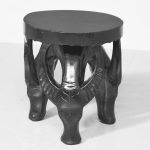 Carved African Buffalo Occasional Table