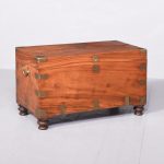 Exceptional Quality Victorian Brass-Bound, Solid Camphor Wood Trunk
