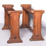 Pair of Scottish Pitch Pine Gothic Narrow Side Tables