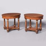 Attractive Pair of Empire-Style Mahogany Oval Top Side Tables
