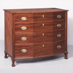 Rare George III Block-Front Mahogany Chest of 4 Graduated Drawers