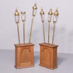 Set of 6 Brass Processional Brass Candle holders and stands