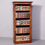 Mid-Victorian Burr Walnut Tall Open Bookcase of Desirable Proportions