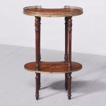 George III Style Mahogany & Brass Kidney Shaped Occasional Table