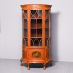 Exhibition Quality Satinwood and Painted Bow Fronted Display Cabinet