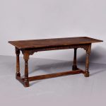 Jacobean oak refectory table with H Stretcher