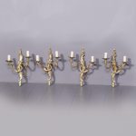 Set of Four Cast & Gilded Louis XV Style Wall Sconces