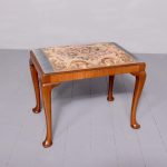 Quality mahogany Whytock and Reid stool with hand embroidered lift out tapestry seat