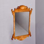 Chippendale style inlaid mahogany wall mirror