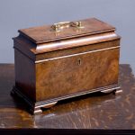Figured Walnut George 111 style Tea Caddy