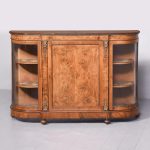 Quality Mid-Victorian marquetry inlaid walnut credenza with lovely colour and patina
