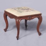 Large size Victorian Mahogany Cabriole Stool