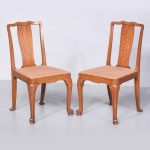 Pair of Mahogany and satinwood Side Chairs by ‘Whytock & Reid of Edinburgh’,