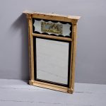 Regency Neat Size Glass Mirror With A Painted Framed Panel