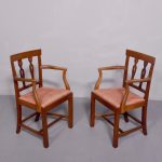 Pair of Late George III Provincial Mahogany Arm Chairs
