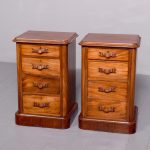 Pair of mid - Victorian small Spanish mahogany chest of drawers/lockers