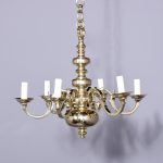 Large Cass Brass Dutch Style Six Arm Light Fitting