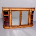 A Mid-Victorian Burr-Walnut and Satinwood Ormolu Mounted Credenza