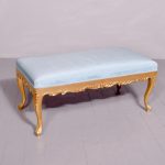 Large Gilded Cabriole Leg Chippendale Style Ottoman