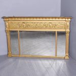 Regency Gilded Tryptic Over-Mantle Mirror