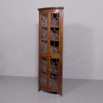 George III Style Tall Mahogany Bowfront Glazed Corner Cupboard